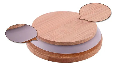 Pack 4 Frasco Contenedor Hermético Vidrio  Tapa Bamboo 2 Tamaños
